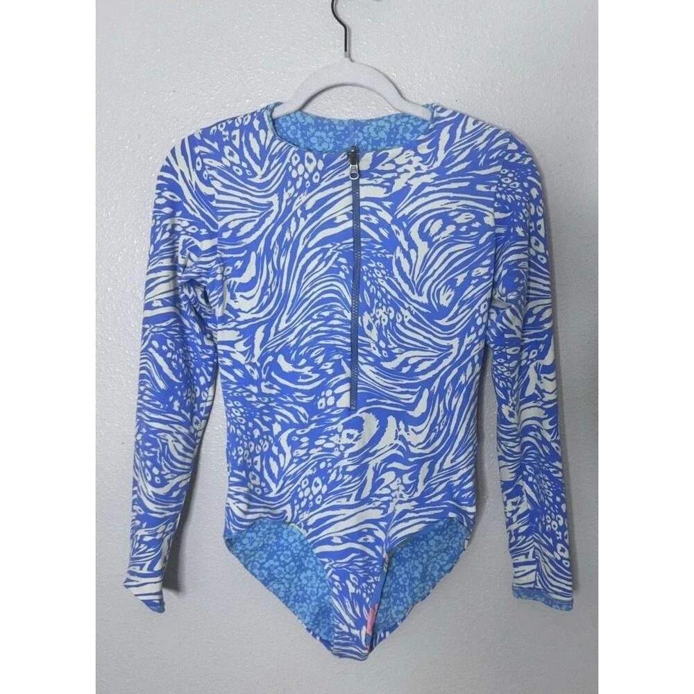 MAAJI BLUE PANSY TRITON SURF ONE PIECE Reversible Womens Swimwear Size XS